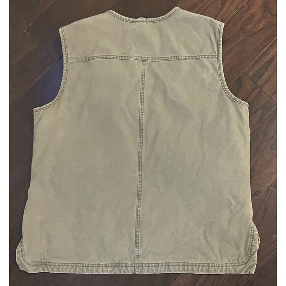 Duluth Trading Women's Utility Vest LARGE Green Hiking Quilted Cargo Pockets Zip - Picture 5 of 5